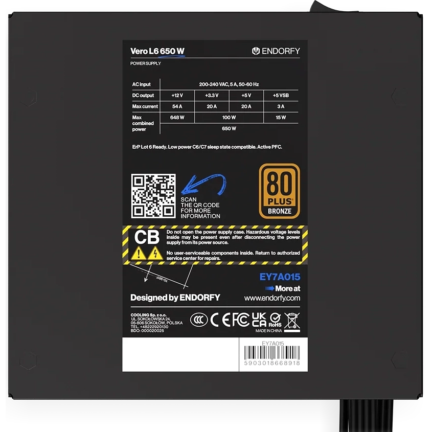 Power Supply 650W Endorfy Vero L6 (EY7A015) - photo 9
