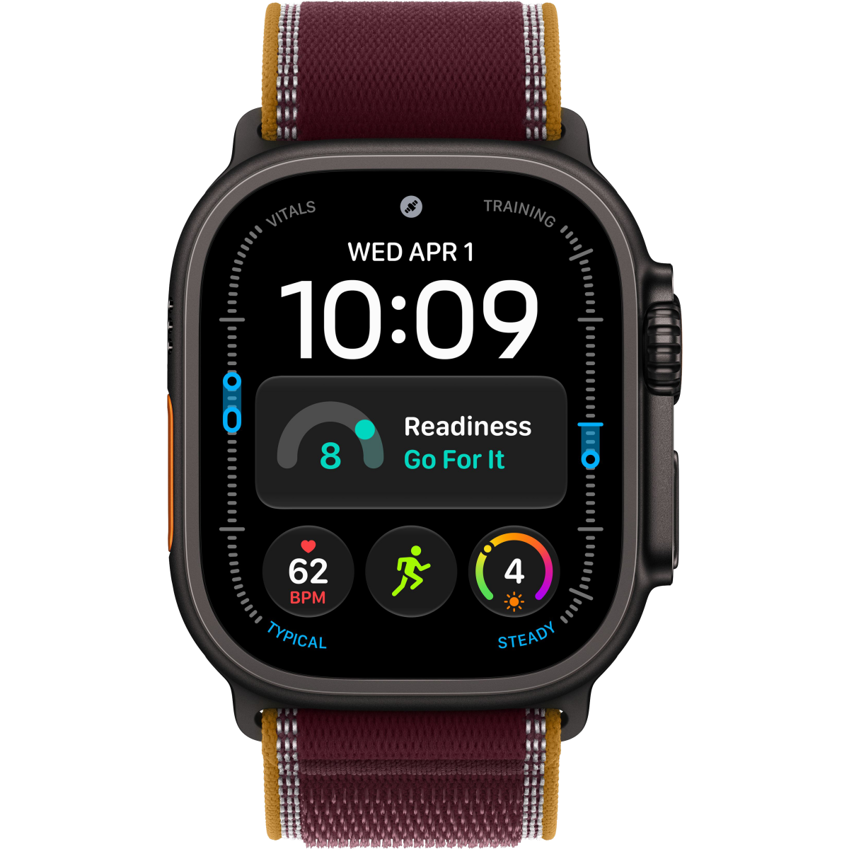 Smartwatches Apple Watch Ultra 4 49mm 5G Black Titanium Case with Burgundy Trail Loop M/L (MJC44QF/A) - photo 2