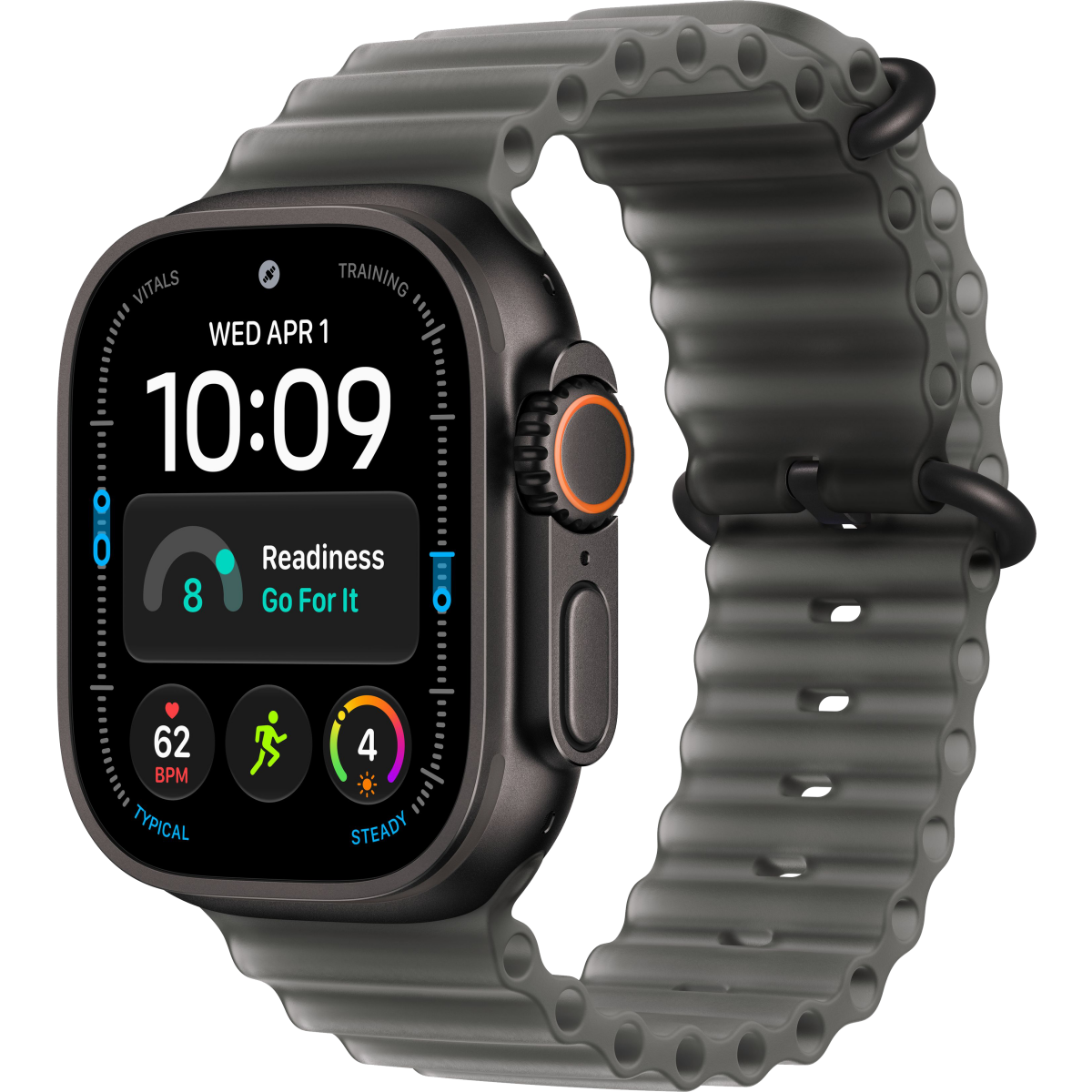 Montres connectées Apple Watch Ultra 4 49mm 5G Black Titanium Case with Translucent Black Ocean Band - MJAY4QF/A
