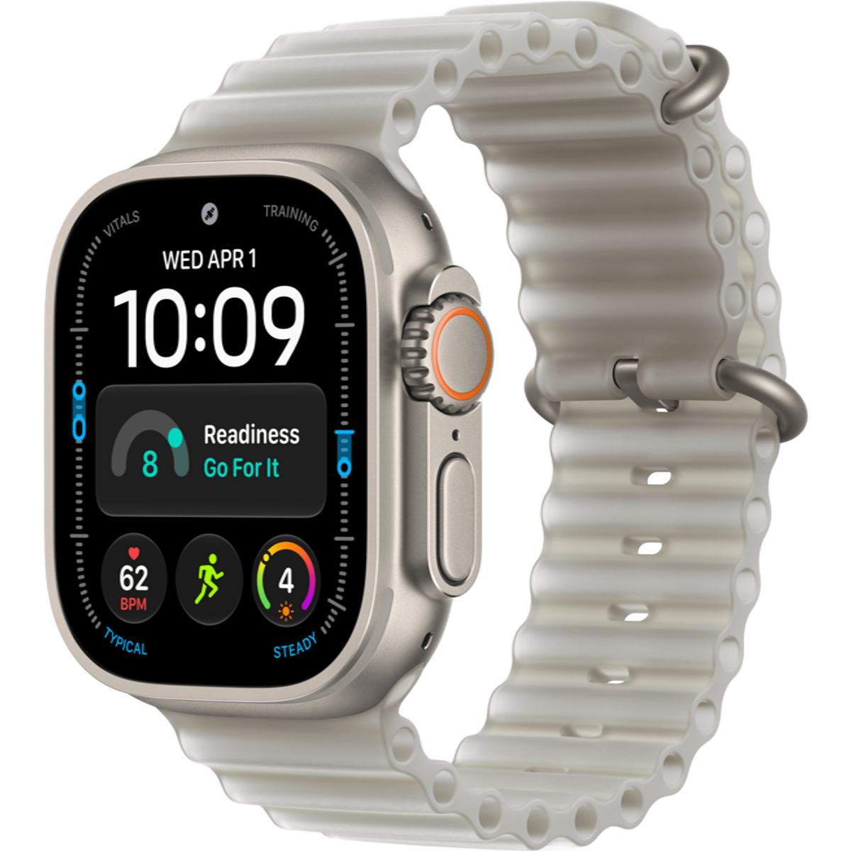 Smart Watches Apple Watch Ultra 4 49mm 5G Natural Titanium Case with Translucent Grey Ocean Band - MJAD4QF/A