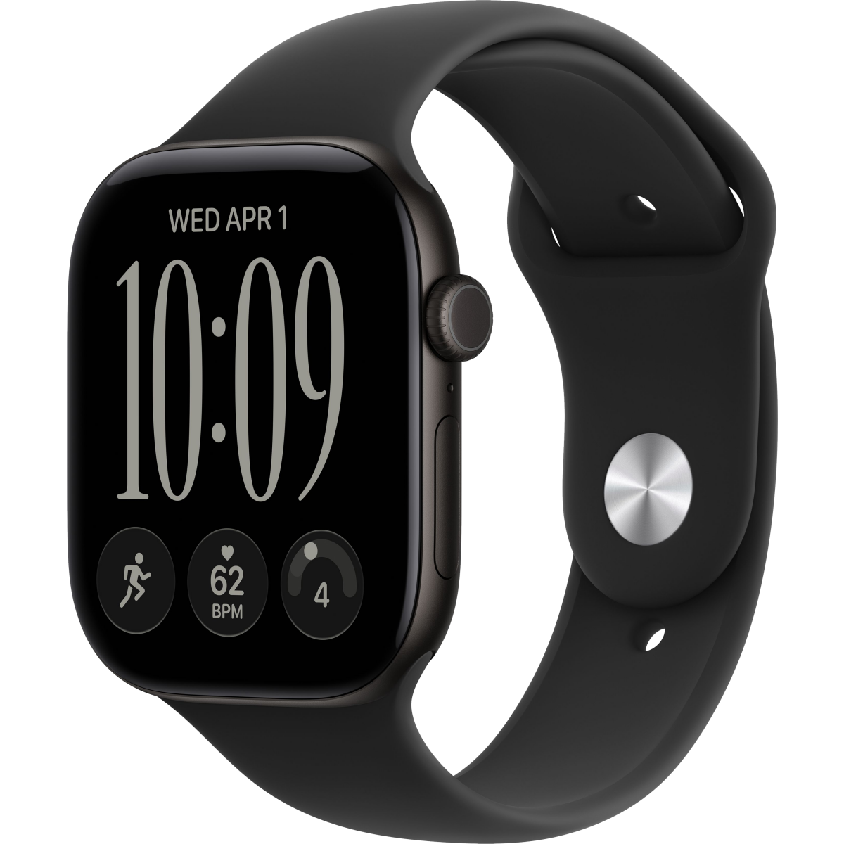 Montres intelligentes Apple Watch Series 12 46mm 5G Black Aluminium Case with Black Sport Band S/M - MJG84ZR/A