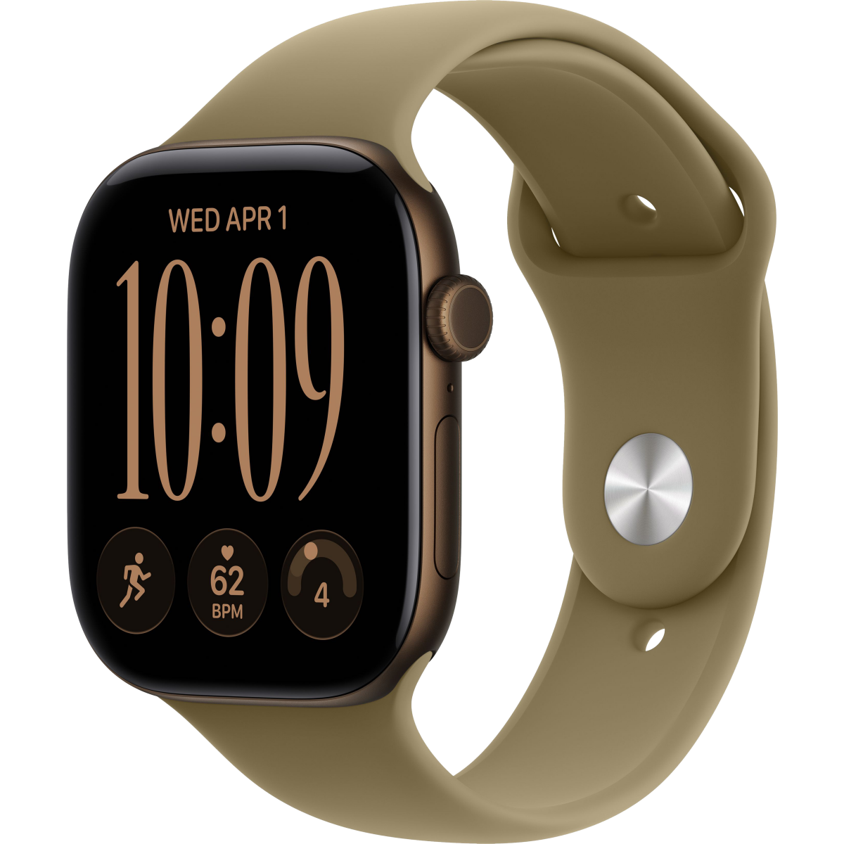 Montres connectées Apple Watch Series 12 46mm Dark Bronze Aluminium Case with Olive Sport Band S/M - MJEQ4ZR/A