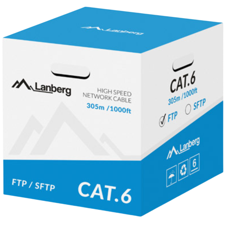 Couronne de câble Lanberg LCF6-11CU-0305-S, 305m