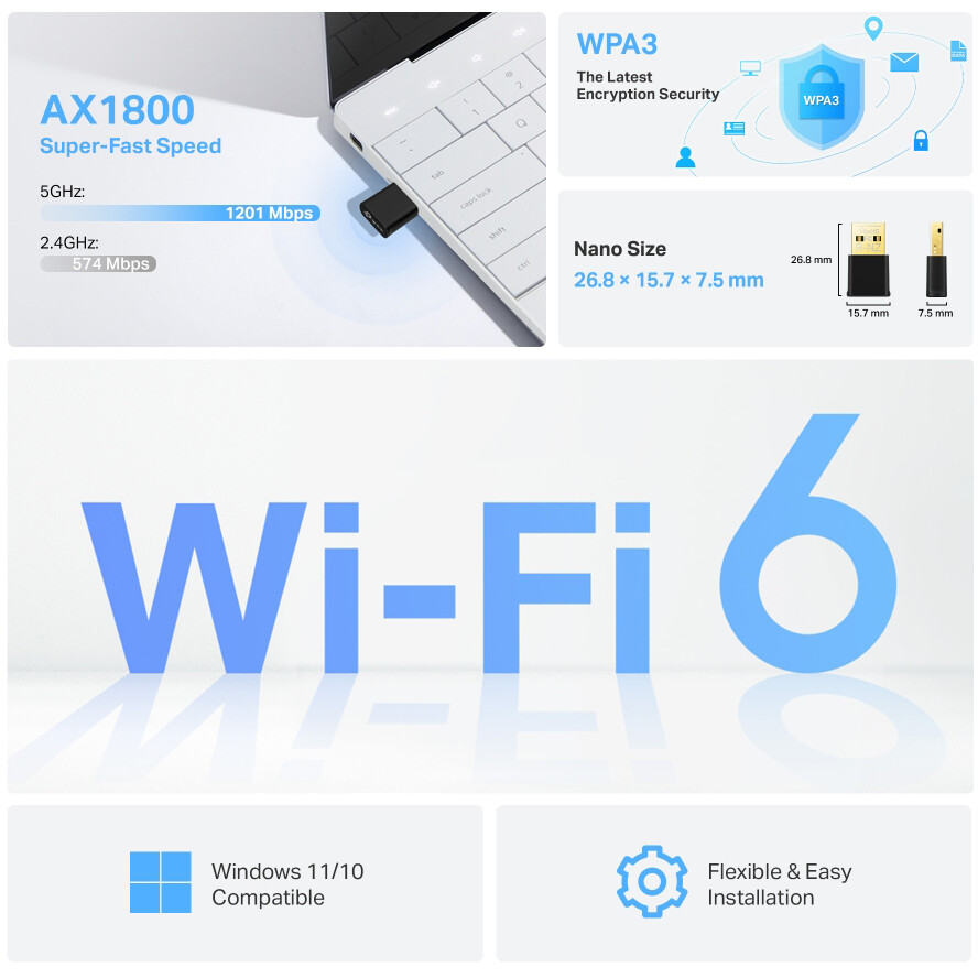 Wi-Fi adapter TP-Link Archer TX1800U Nano - photo 5