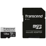 La carte mémoire 128Gb MicroSD Transcend + SD adapter (TS128GUSD340S)