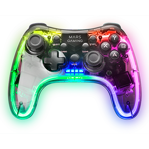 Gamepad Mars Gaming MGP-24 RGB Transparent - MGP24