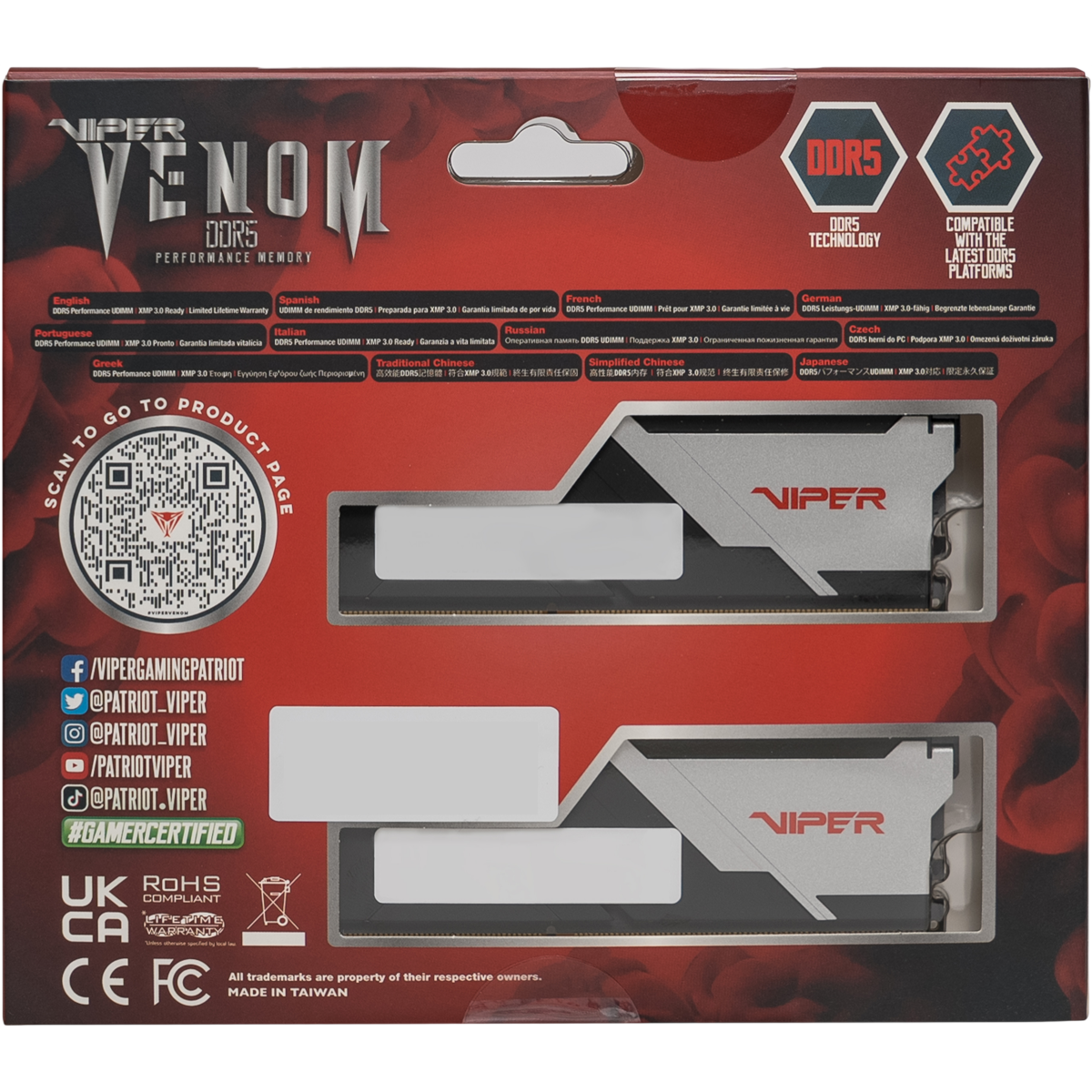 Mémoire vive 64GB DDR5 6000MHz Patriot Viper Venom (PVV564G600C30K) (2x32GB KIT) - photo 7