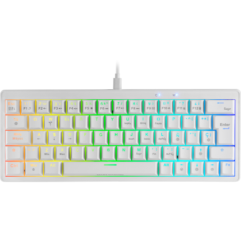 Keyboard Mars Gaming MK Mini Pro White - MKMINIPROWBFR