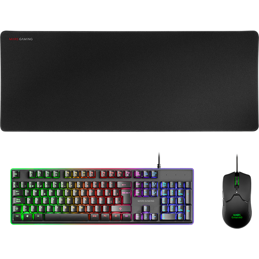 Keyboard + Mouse + Mouse Pad Mars Gaming MCPX RGB White - MCPXWFR