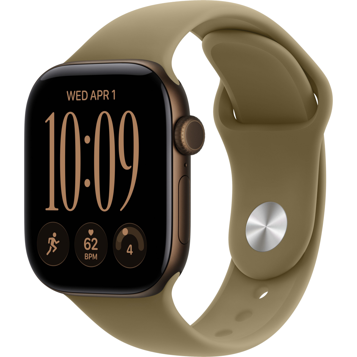 Montres connectées Apple Watch Series 12 42mm Dark Bronze Aluminium Case with Olive Sport Band S/M (MJEF4ZR/A)