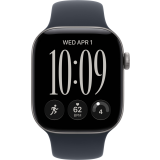 Montres connectées Apple Watch Series 12 42mm Space Gray Aluminium Case with Navy Blue Sport Band S/M (MJE74ZR/A)