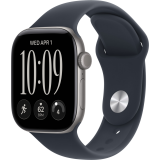 Montres intelligentes Apple Watch Series 12 42mm 5G Space Gray Aluminium Case with Navy Blue Sport Band S/M (MJFX4ZR/A)