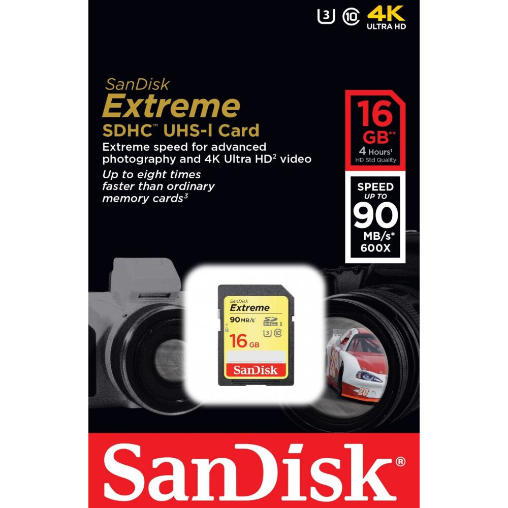Carte mémoire 16Gb SD SanDisk Extreme (SDSDXNE-016G-GNCIN) - photo 2