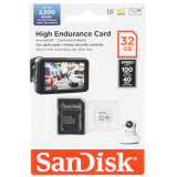 Carte mémoire 32GB MicroSD SanDisk High Endurance + SD adapter (SDSQQNR-032G-GN6IA)
