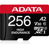 Carte mémoire 256GB MicroSD ADATA High Endurance + SD adapter (AUSDX256GUI3V30SHA2-RA1)