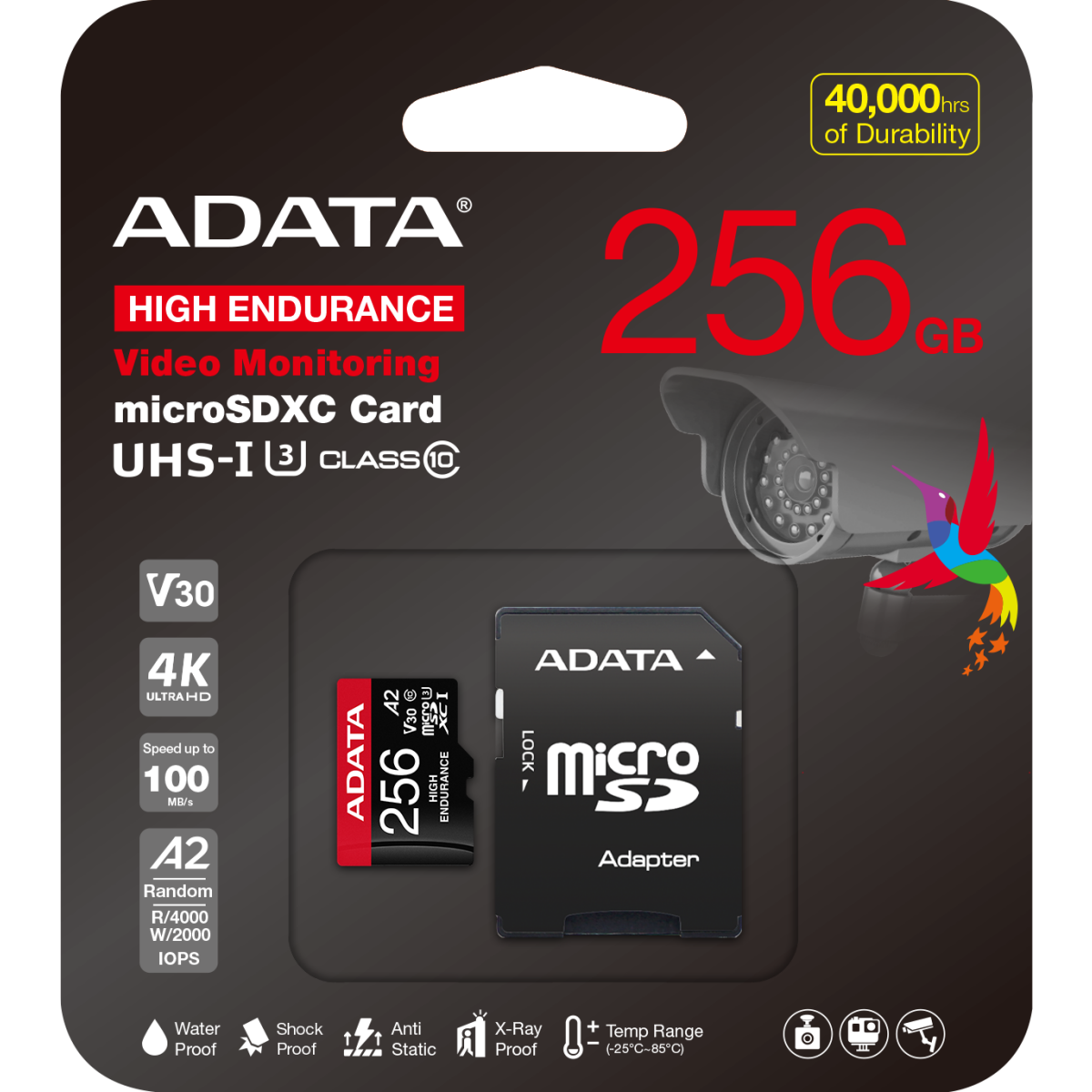 Carte mémoire 256GB MicroSD ADATA High Endurance + SD adapter (AUSDX256GUI3V30SHA2-RA1) - photo 5