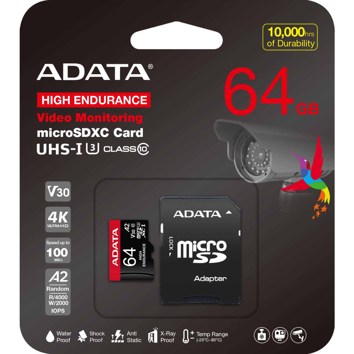 Carte mémoire 64GB MicroSD ADATA High Endurance + SD adapter (AUSDX64GUI3V30SHA2-RA1) - photo 5
