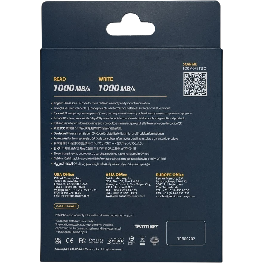 Disque de stockage externe SSD 1TB Patriot Transporter Lite (PTPL1TBPEC) - photo 6
