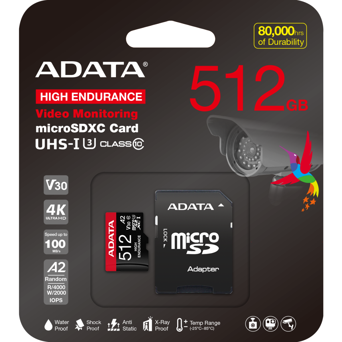 Carte mémoire 512GB MicroSD ADATA High Endurance + SD adapter (AUSDX512GUI3V30SHA2-RA1) - photo 5