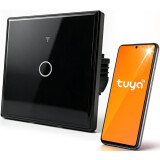 Interrupteur intelligent Qoltec Smart Touch 1-Gang Light Switch Black (52711)