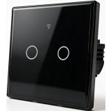 Interrupteur intelligent Qoltec Smart Touch 2-Gang Light Switch Black (52712)