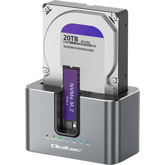 Station d'accueil pour SSD/HDD Qoltec 52631