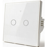 Interrupteur intelligent Qoltec Smart Touch 2-Gang Light Switch White (52716)