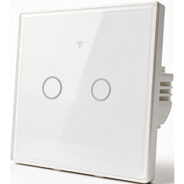 Interrupteur intelligent Qoltec Smart Touch 2-Gang Light Switch White - 52716 - photo 2