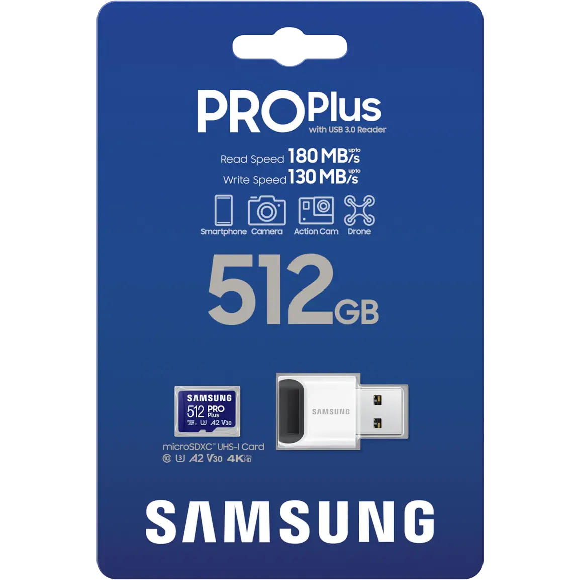 Carte mémoire 512GB MicroSD Samsung PRO Plus + USB adapter (MB-MD512SB) - photo 3