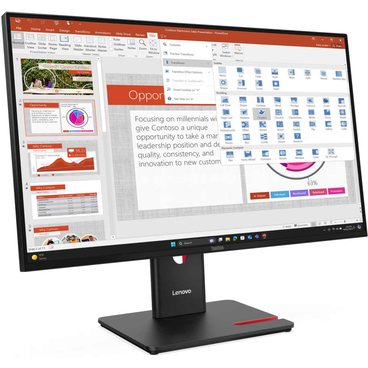Écran Lenovo 27" ThinkVision T27-40 (64B5KAT1EU) - 64A5MAT6EU - photo 3