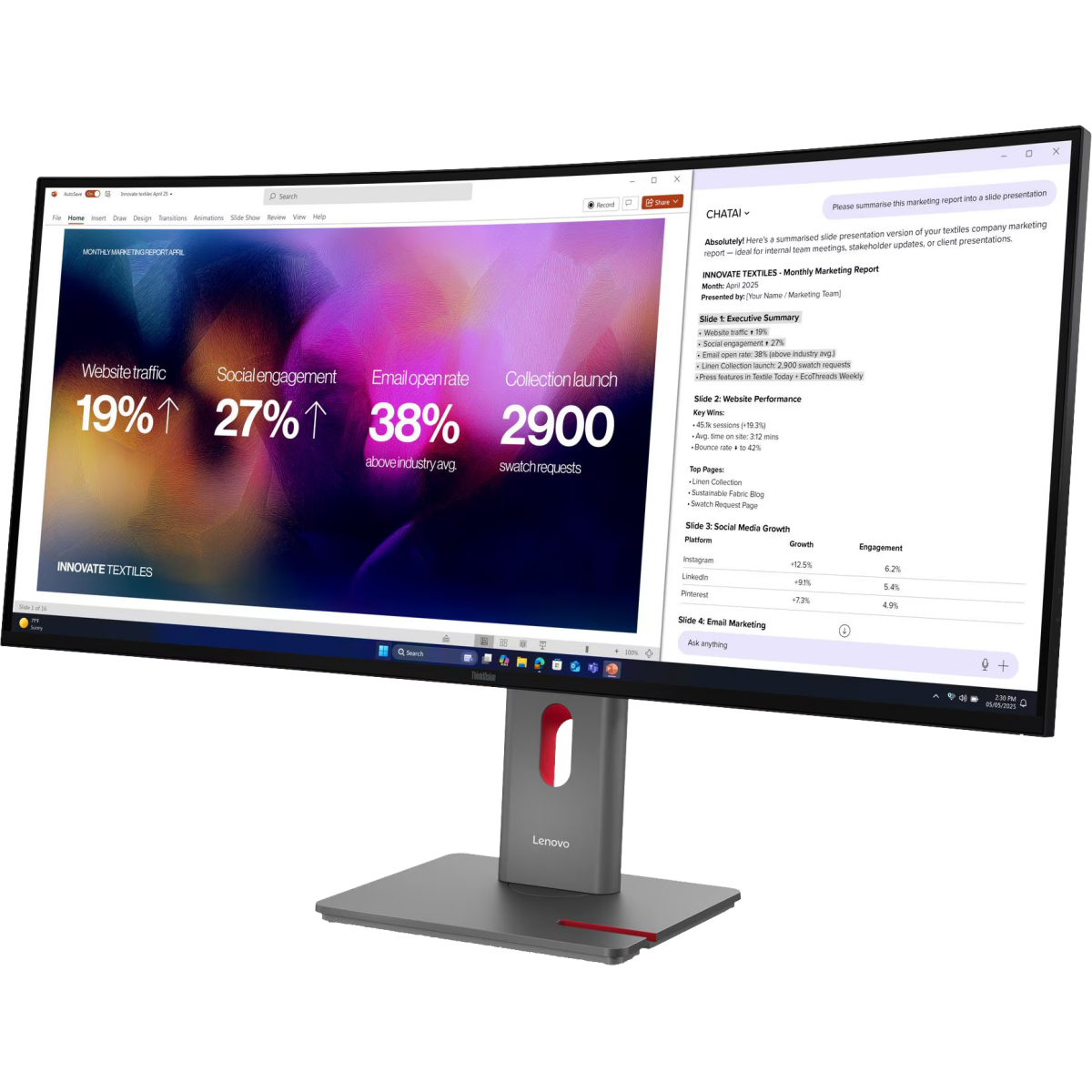 Écran Lenovo 40" ThinkVision P40WD-40 (64B4XAT1EU) - photo 2