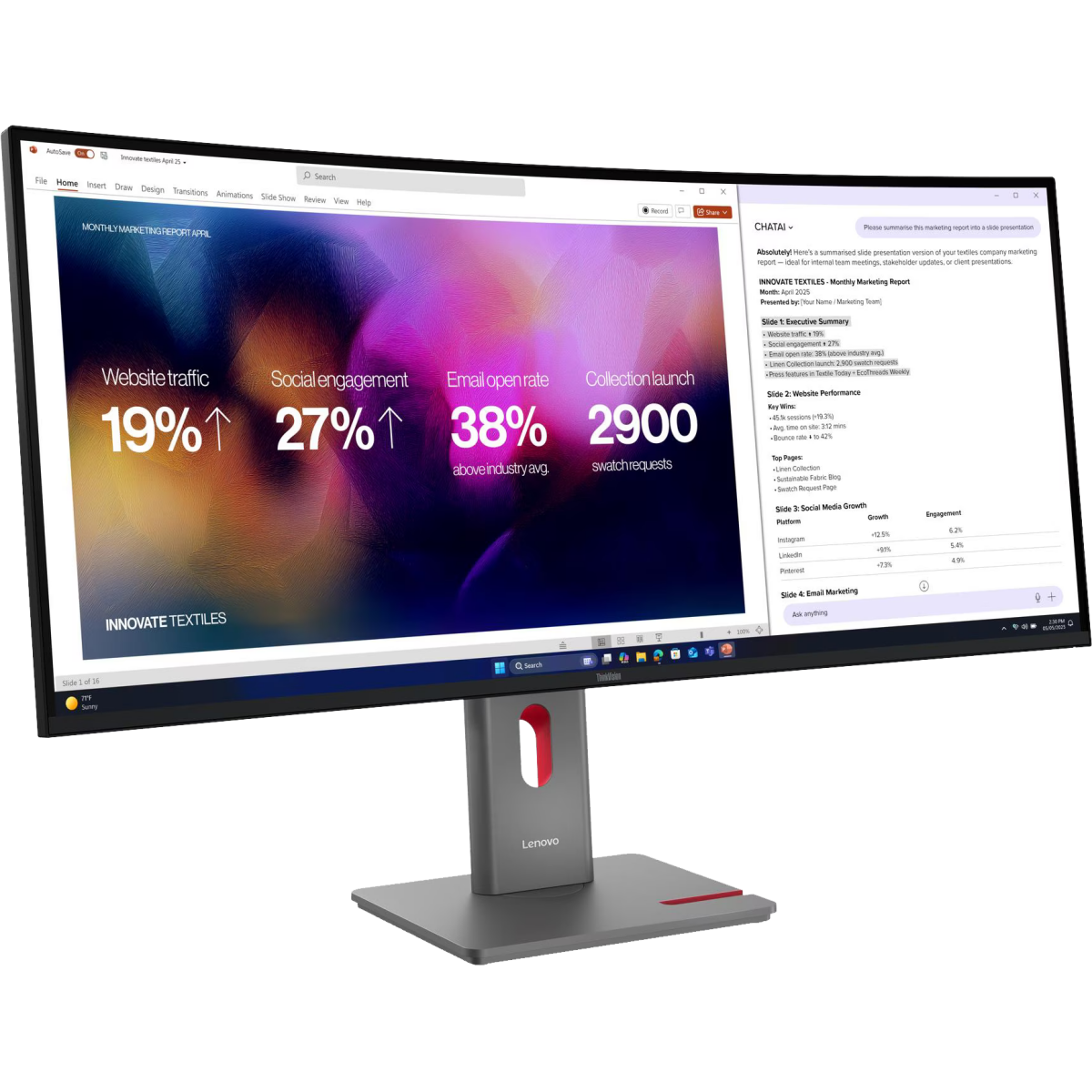 Écran Lenovo 40" ThinkVision P40WD-40 (64B4XAT1EU) - photo 3
