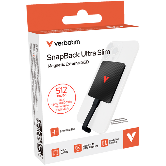 Disque de stockage externe SSD 512GB Verbatim SnapBack Ultra Slim (32335) - photo 5