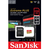Carte mémoire 256GB MicroSD SanDisk Extreme Plus + SD adapter (SDSQXBD-256G-GN6MA)