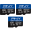 Carte mémoire 64GB MicroSD PNY PRO Elite High Endurance + SD adapter (P-SDU64GX3V32100PHE-GE) (3 pcs)