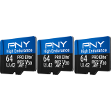 Carte mémoire 64GB MicroSD PNY PRO Elite High Endurance + SD adapter (P-SDU64GX3V32100PHE-GE) (3 pcs)