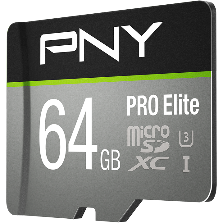 Carte mémoire 64GB MicroSD PNY PRO Elite + SD adapter (P-SDU64GV31100PRO-GE) - photo 2