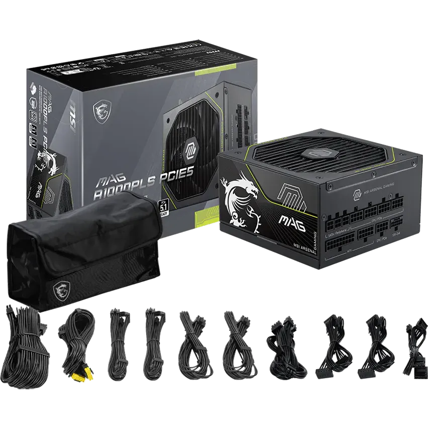 Alimentation électrique 1000W MSI MAG A1000PLS PCIE5 - 306-7ZPNY11-CE0 - photo 5