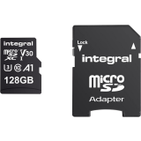 Carte mémoire 128GB MicroSD Integral + SD adapter (INMSDX128G-100V30)