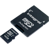 Carte mémoire 16GB MicroSD Integral + SD adapter (INMSDH16G10-90U1)