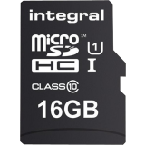 Carte mémoire 16GB MicroSD Integral + SD adapter (INMSDH16G10-90U1)