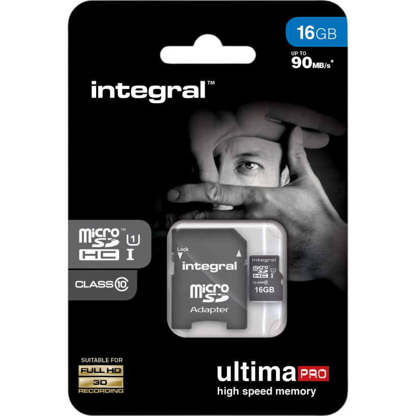 Carte mémoire 16GB MicroSD Integral + SD adapter (INMSDH16G10-90U1) - photo 3
