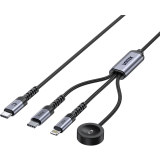 Câble USB Type-C - USB Type-C/Lightning, 1.2m, UNITEK C14180AGY01-1.2M