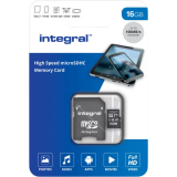 Carte mémoire 16GB MicroSD Integral + SD adapter (INMSDH16G-100V10)
