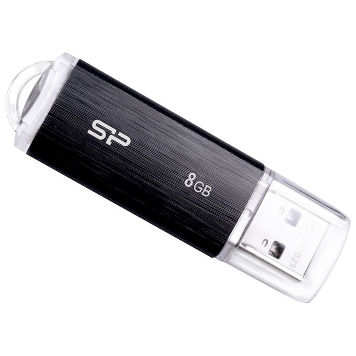 USB zibatmiņa 8Gb Silicon Power Ultima U02 Black (SP008GBUF2U02V1K)