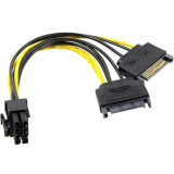 Pārejas savienojums 2x SATA (M) - PCI-E 6+2pin, Orient C588 (30588)