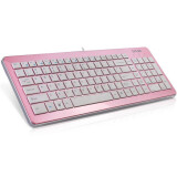 Tastatūra Delux K1500 Pink/White