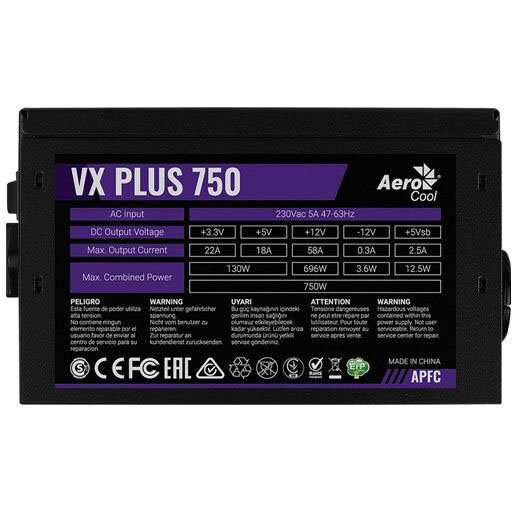 Barošanas bloks 750W AeroCool VX-750 PLUS - EN62802 - foto 3