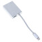 Pārejas savienojums USB Type-C - miniDisplayPort (F)/USB Type-C (F)/USB 3.0 A (F), 0.1m, Buro 488059 - foto 2