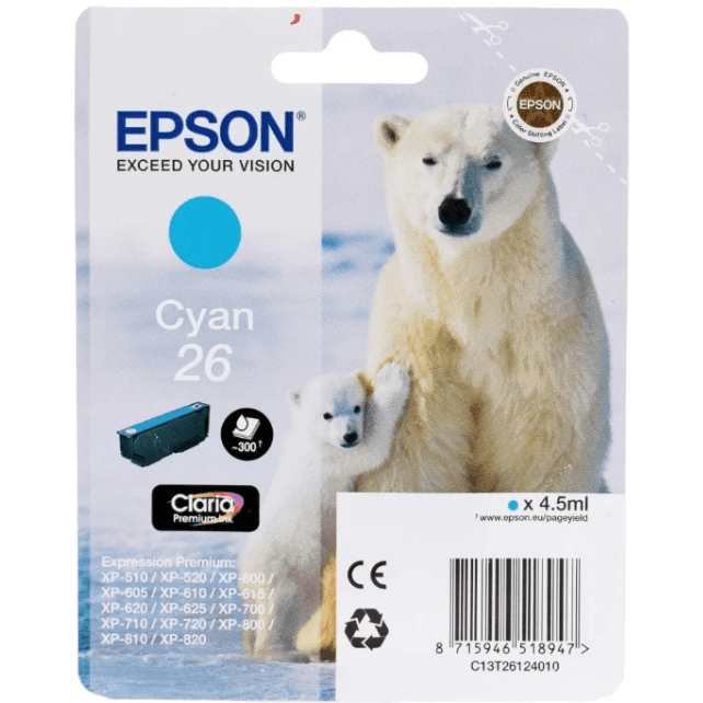 Cartouche Epson C13T26124012 Cyan
